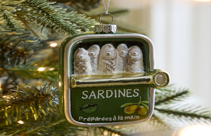 glass sardines ornament