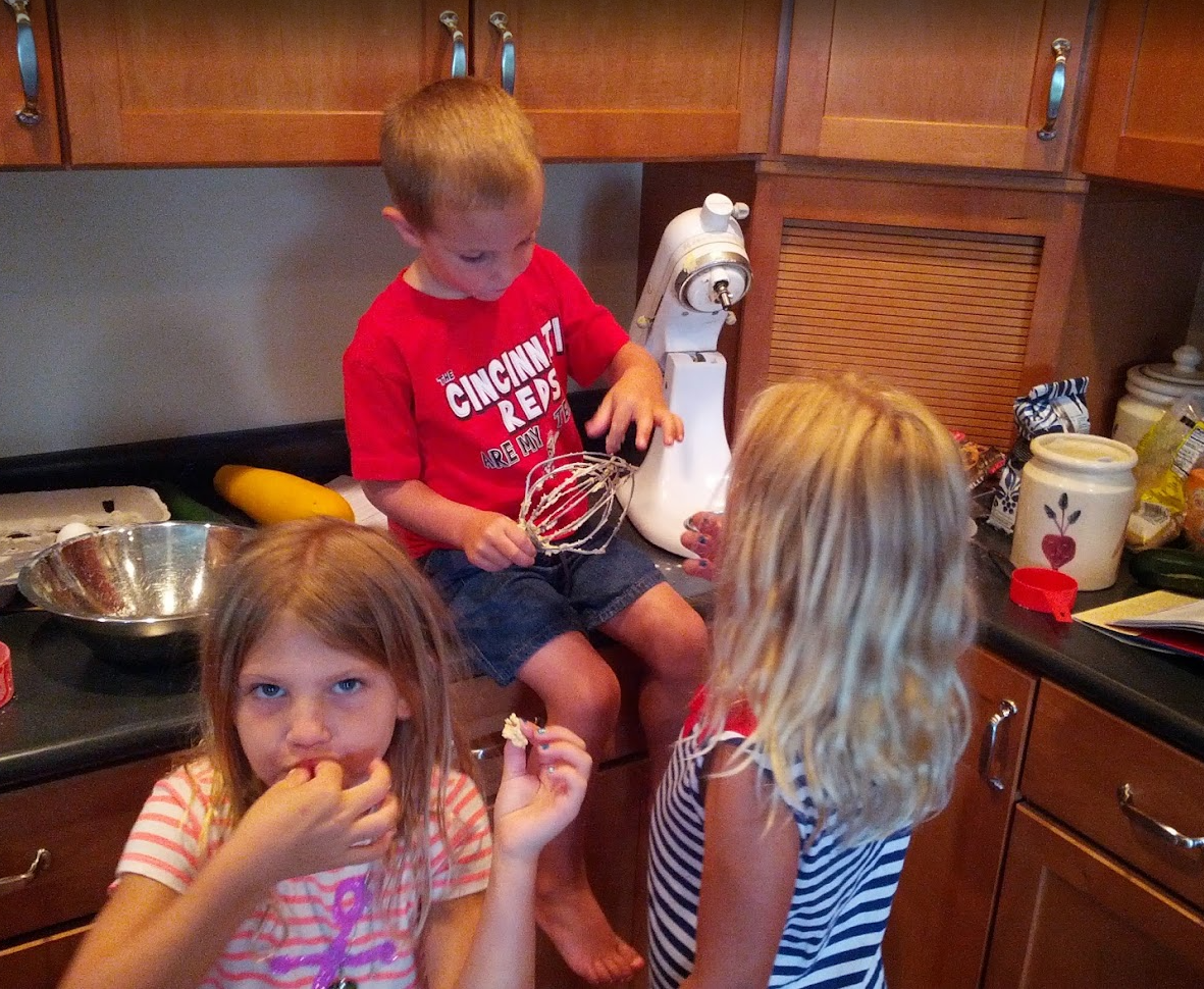 My siblings and I baking