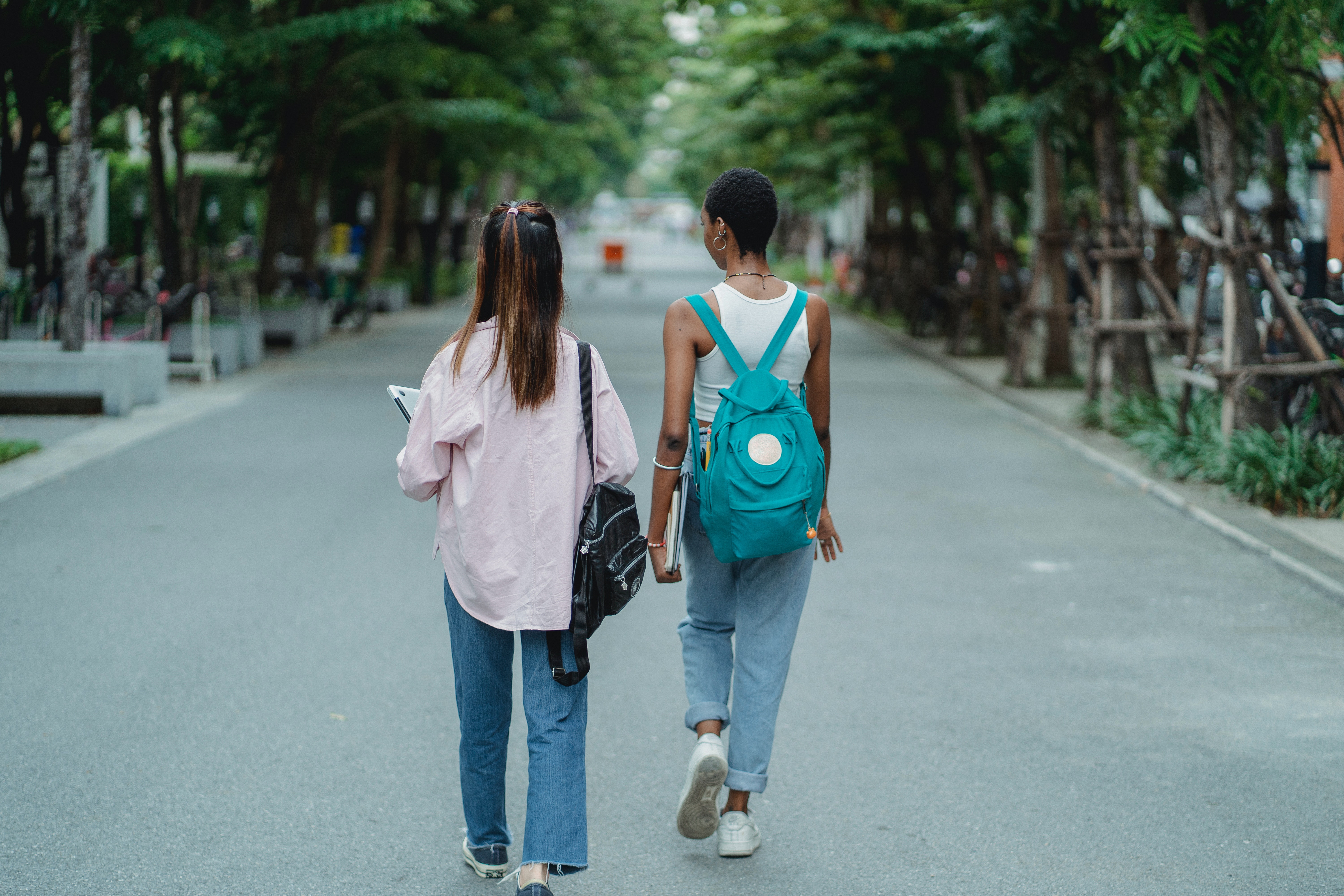 Two women walking