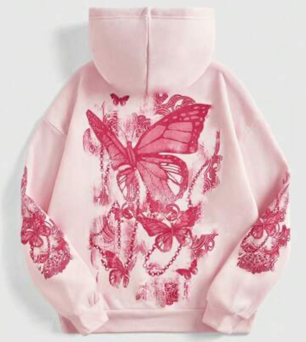 Romwe Fairycore Plus Size Hoodie Pink