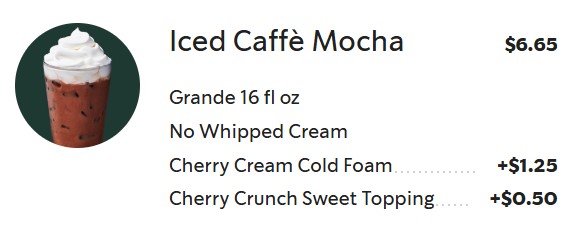 starbucks cherry mocha 2025