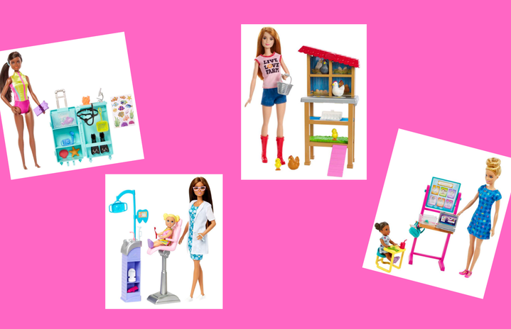 collage of barbie dream job
