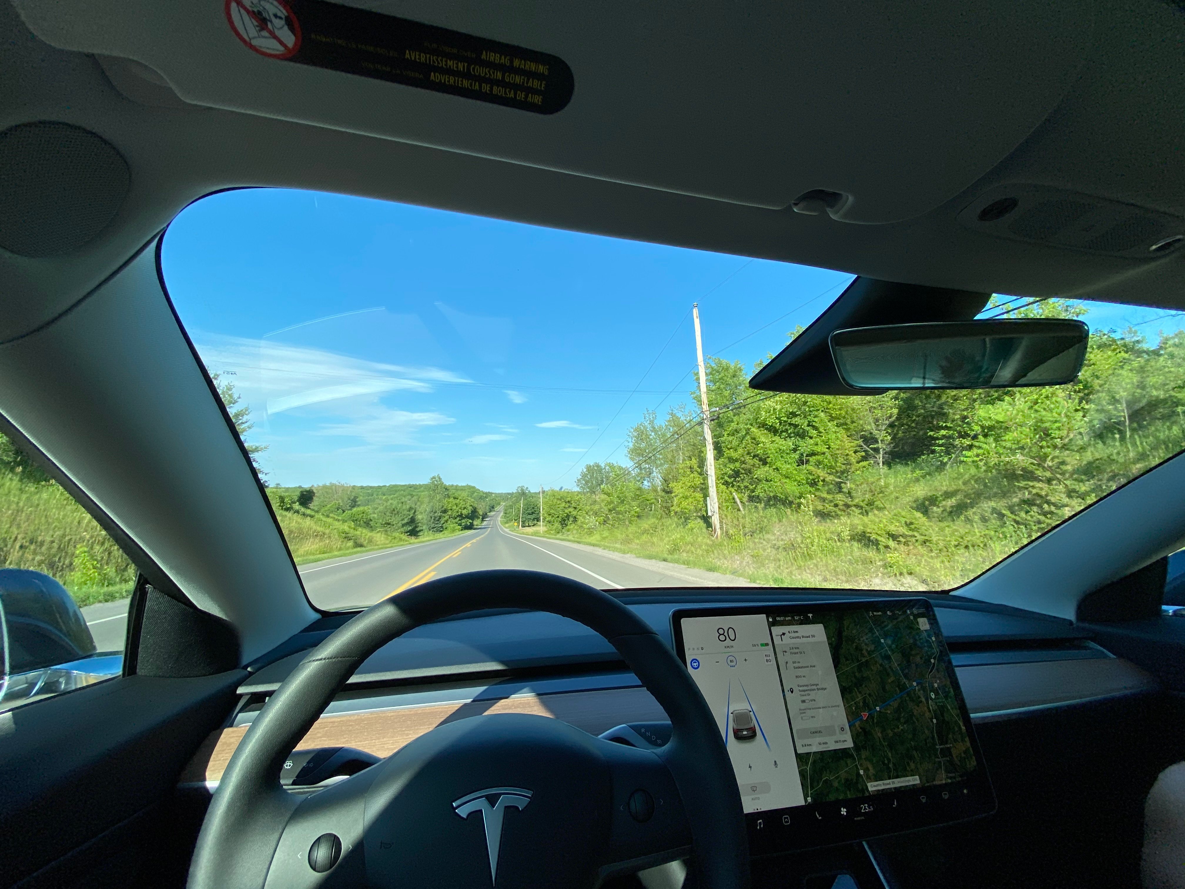 the inside of a Tesla model 3