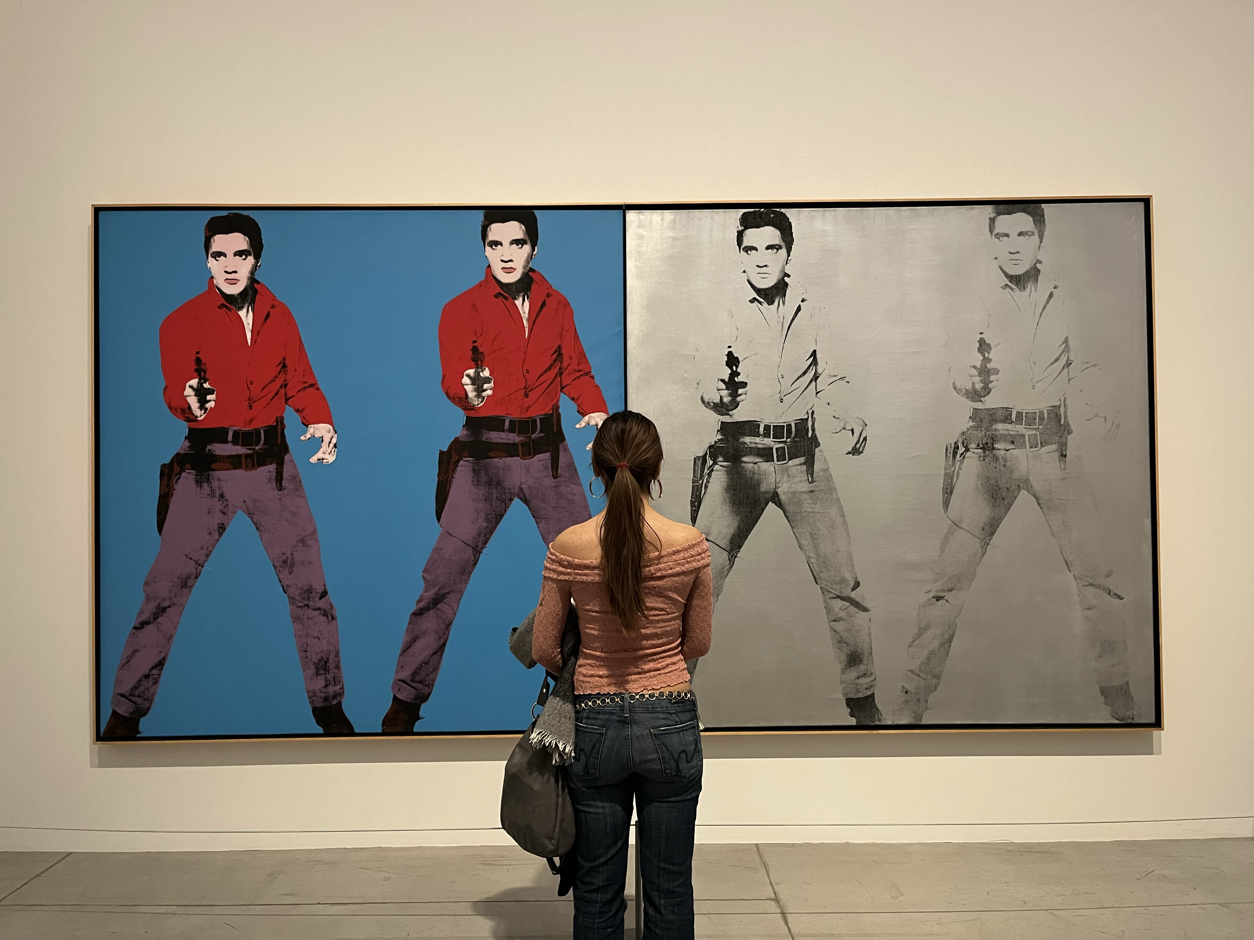 A photo of Andy Warhol\'s Elvis I and II displayed at the Art Gallery of Ontario