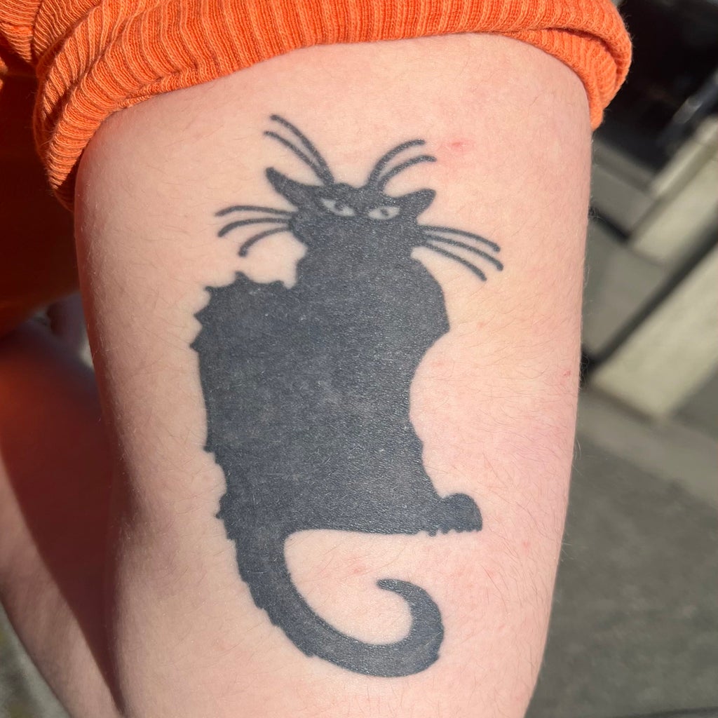 tattoo of cat on arm