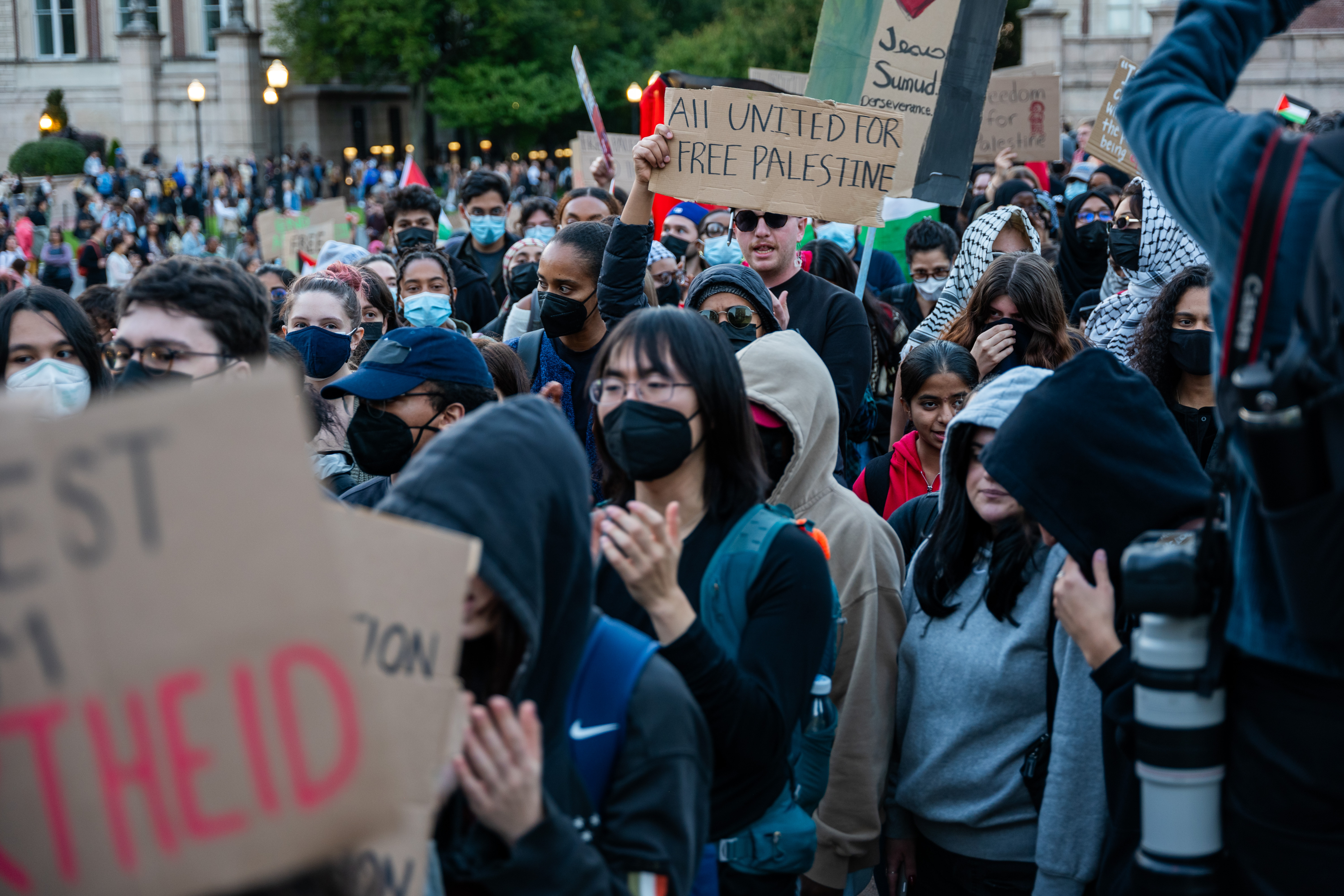 columbia university students at a pro-palestine protest