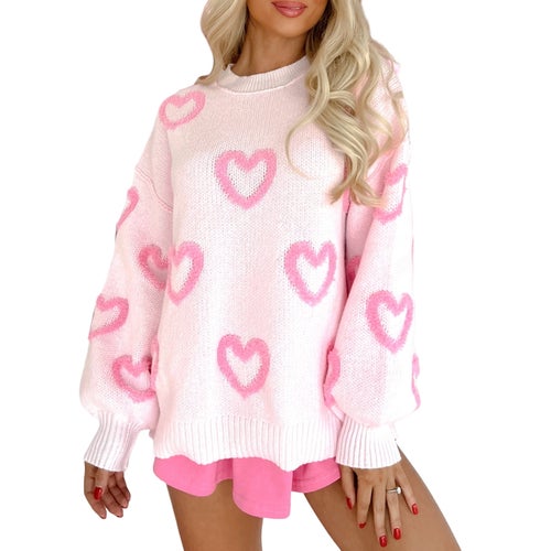 Musuos Fuzzy Heart Sweater