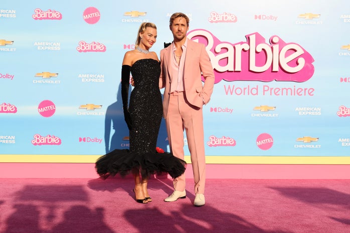 margot robbie ryan gosling barbie world premiere?width=698&height=466&fit=crop&auto=webp